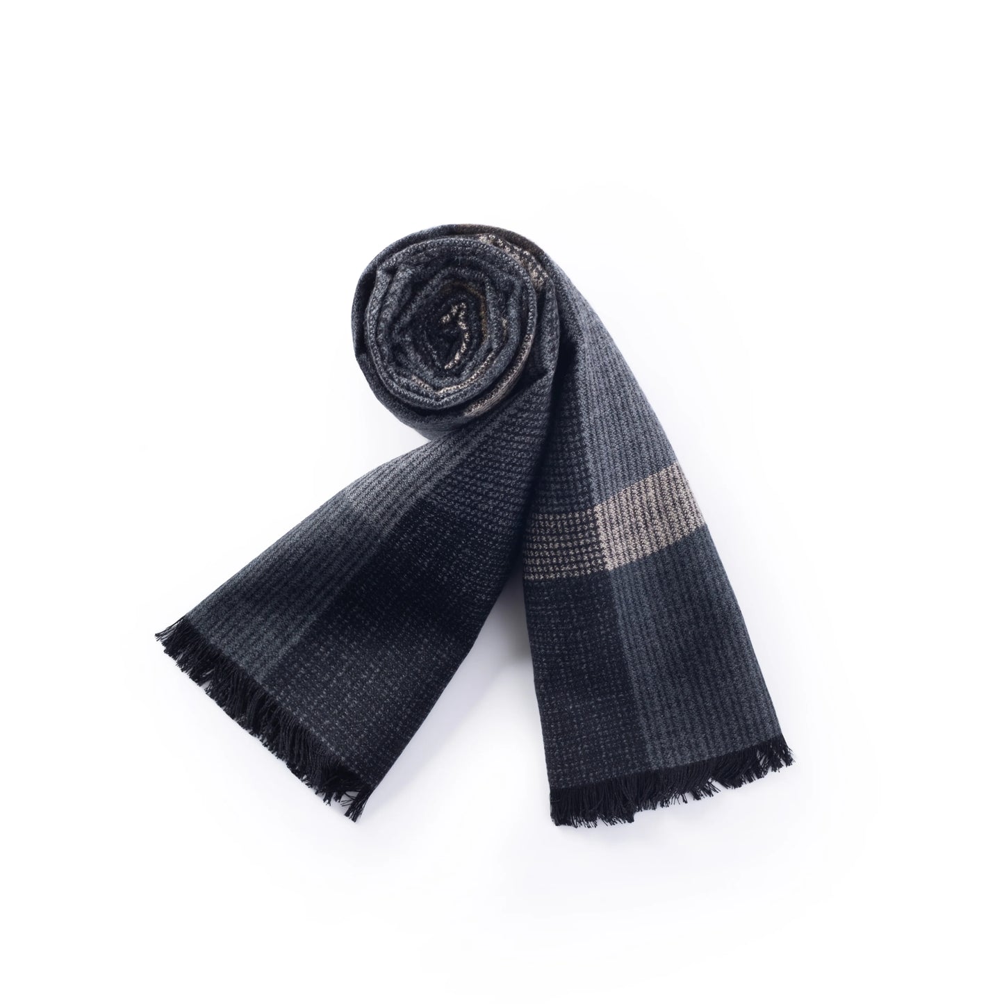 Ilmio Brushed Silk Scarf | Steel Plaid