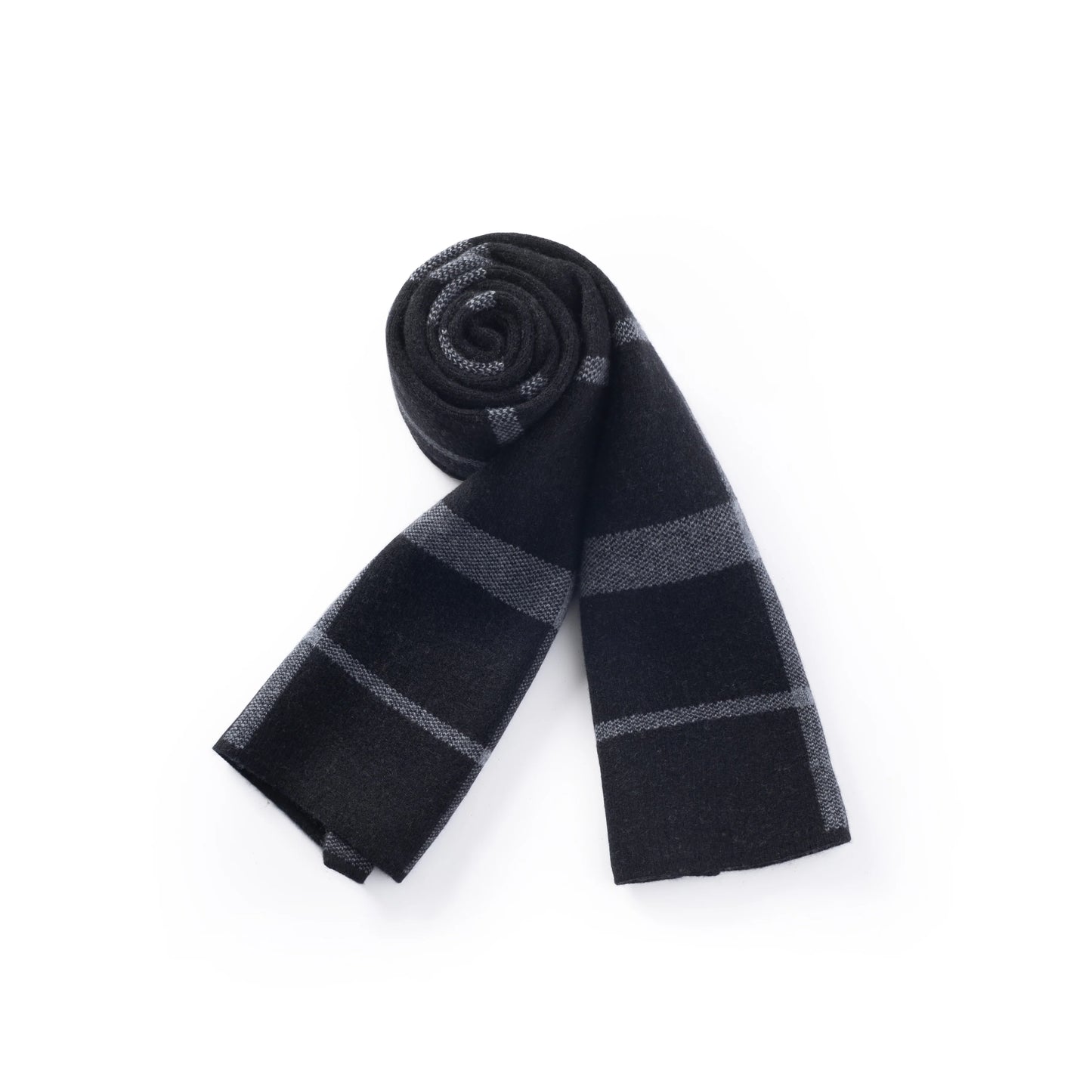 Ilmio Cashmere Knit Scarf | Graphite Windowpane