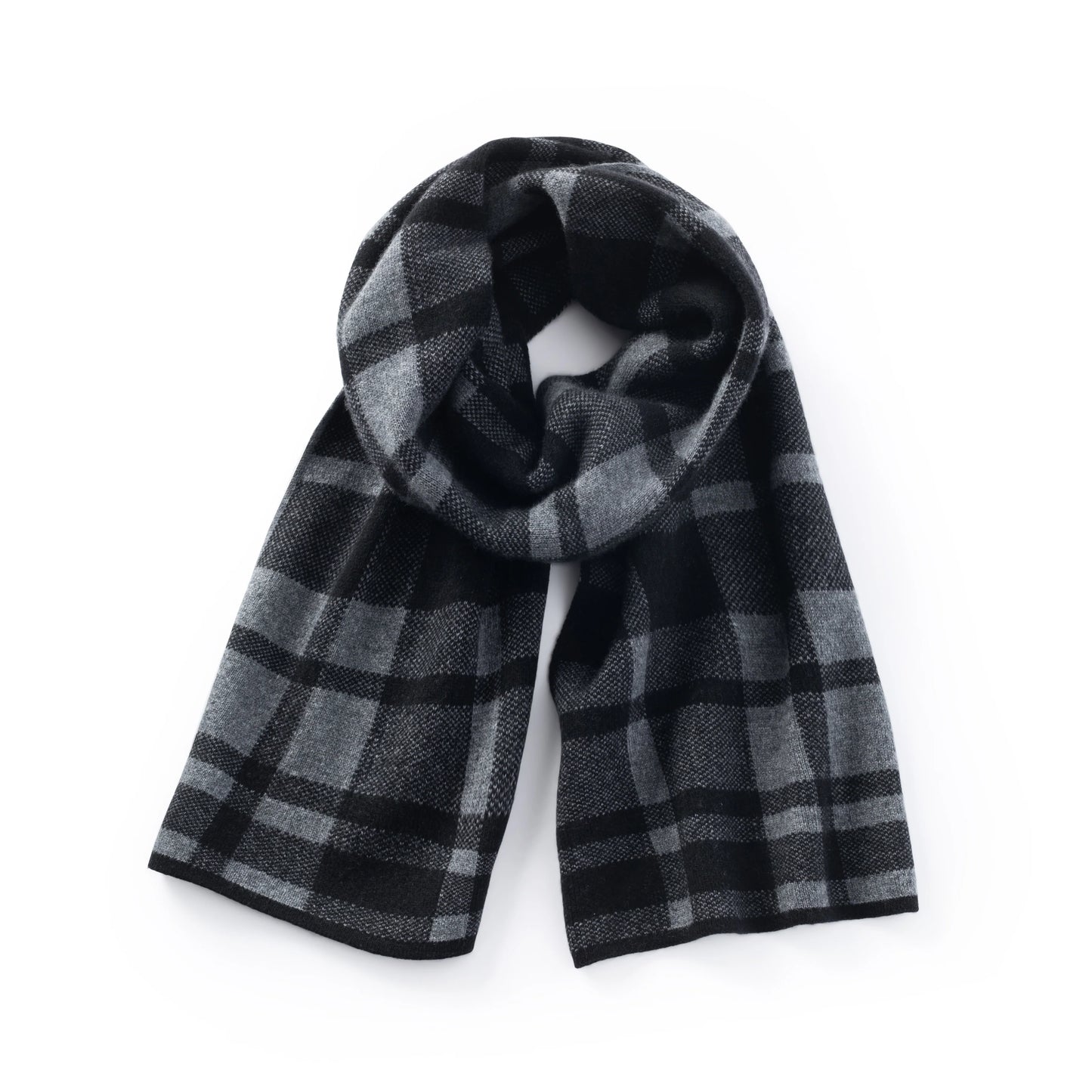 Ilmio Cashmere Knit Scarf | Midnight Plaid
