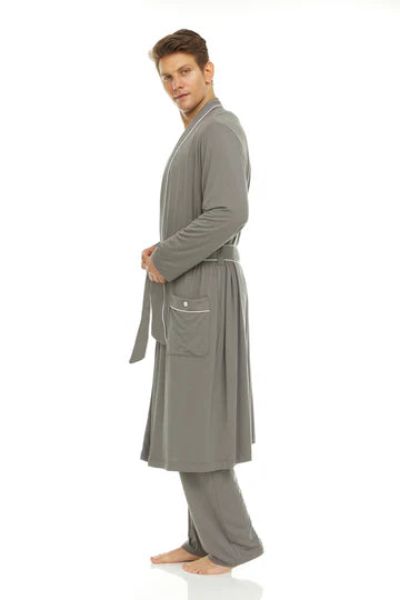 Men’s Micro Modal Robe – Grey | Symmar Dream Collection