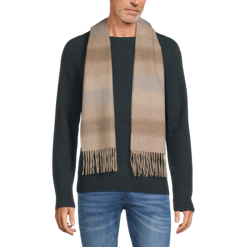 Saks Fifth Avenue | Natural Striped Ombre | Cashmere Scarf