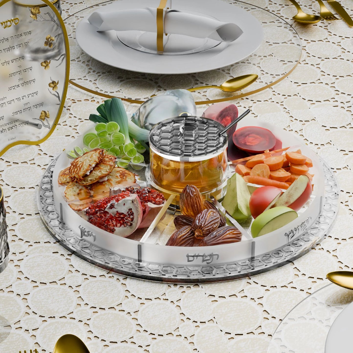 Simanim Tray – Swivel Honeycomb