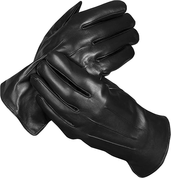 Sheepskin Leather Winter Gloves with Rabbit Fur Lining