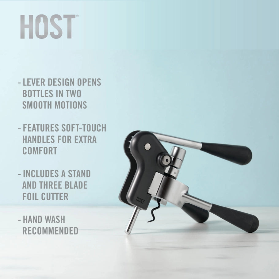 Lever Corkscrew Multi- Opener Set w/ Stand