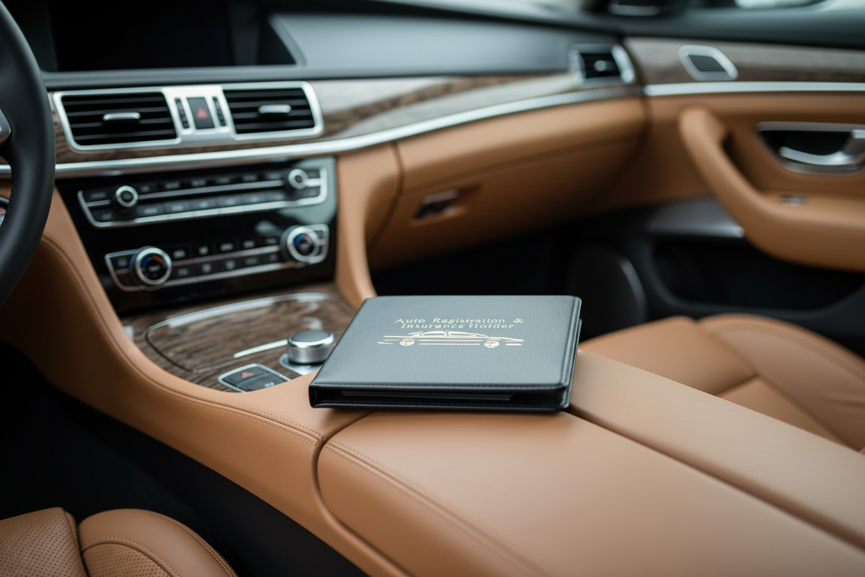 Universal Car Registration & Insurance Wallet | Sleek Vehicle Organizer