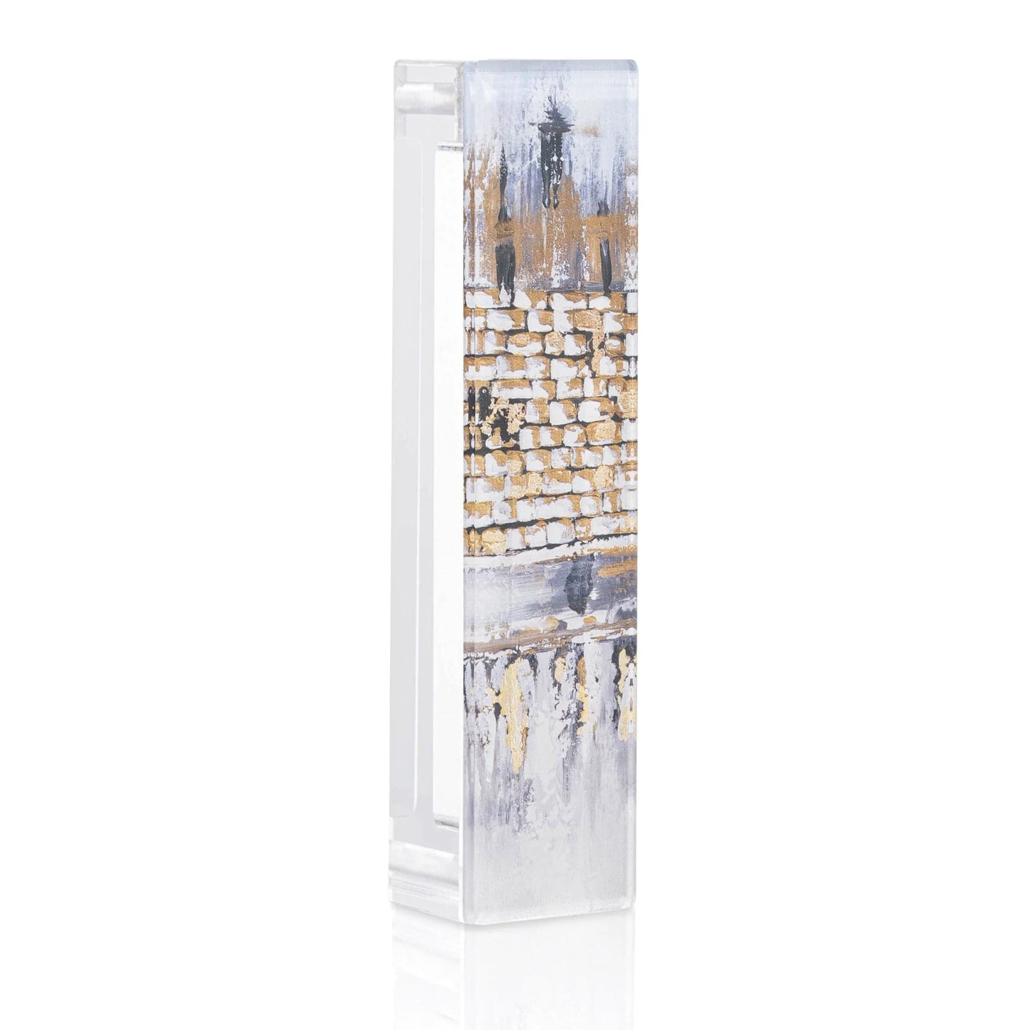 Mezuzah Case – Painted Kosel Winter | Lucite Art Design