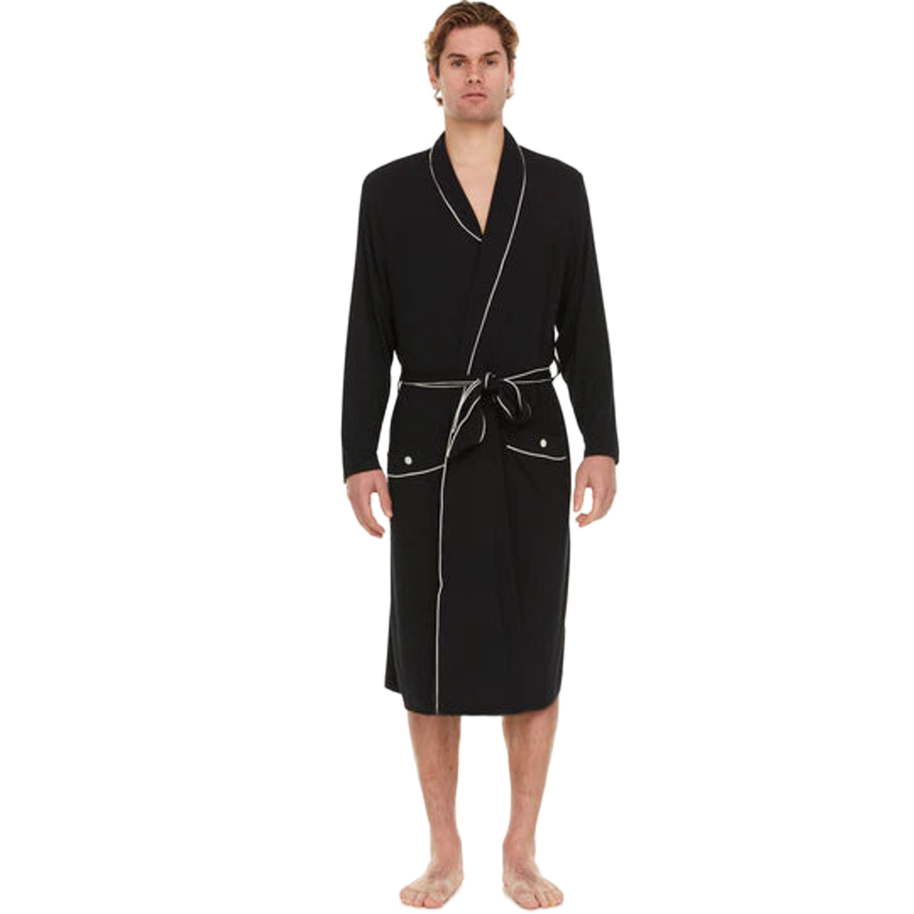 Men’s Micro Modal Robe – Black | Symmar Dream Collection