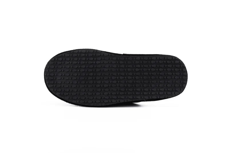 Ven Dave Leather & Beige Sheep Fur Slippers