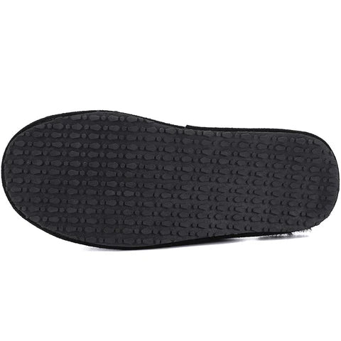 Ven Dave Leather & Black Sheep Fur Slippers