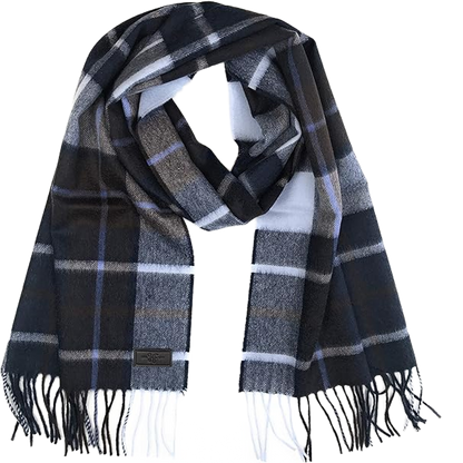 Hickey Freeman | Navy & Blue Plaid | Cashmere Scarf