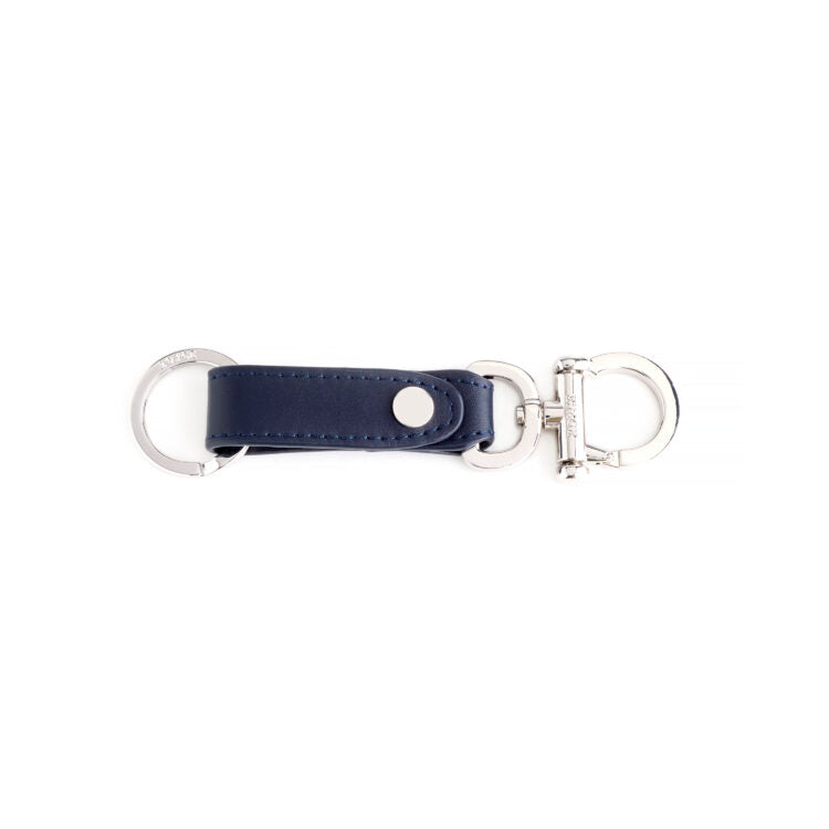 Navy leather valet key holder by ROYCE