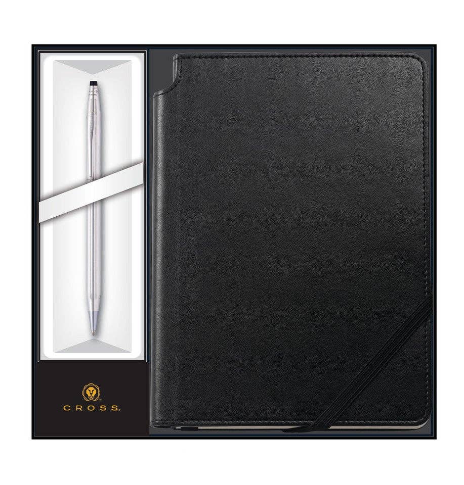 Classic Century Chrome Pen and Black Journal Set | Cross