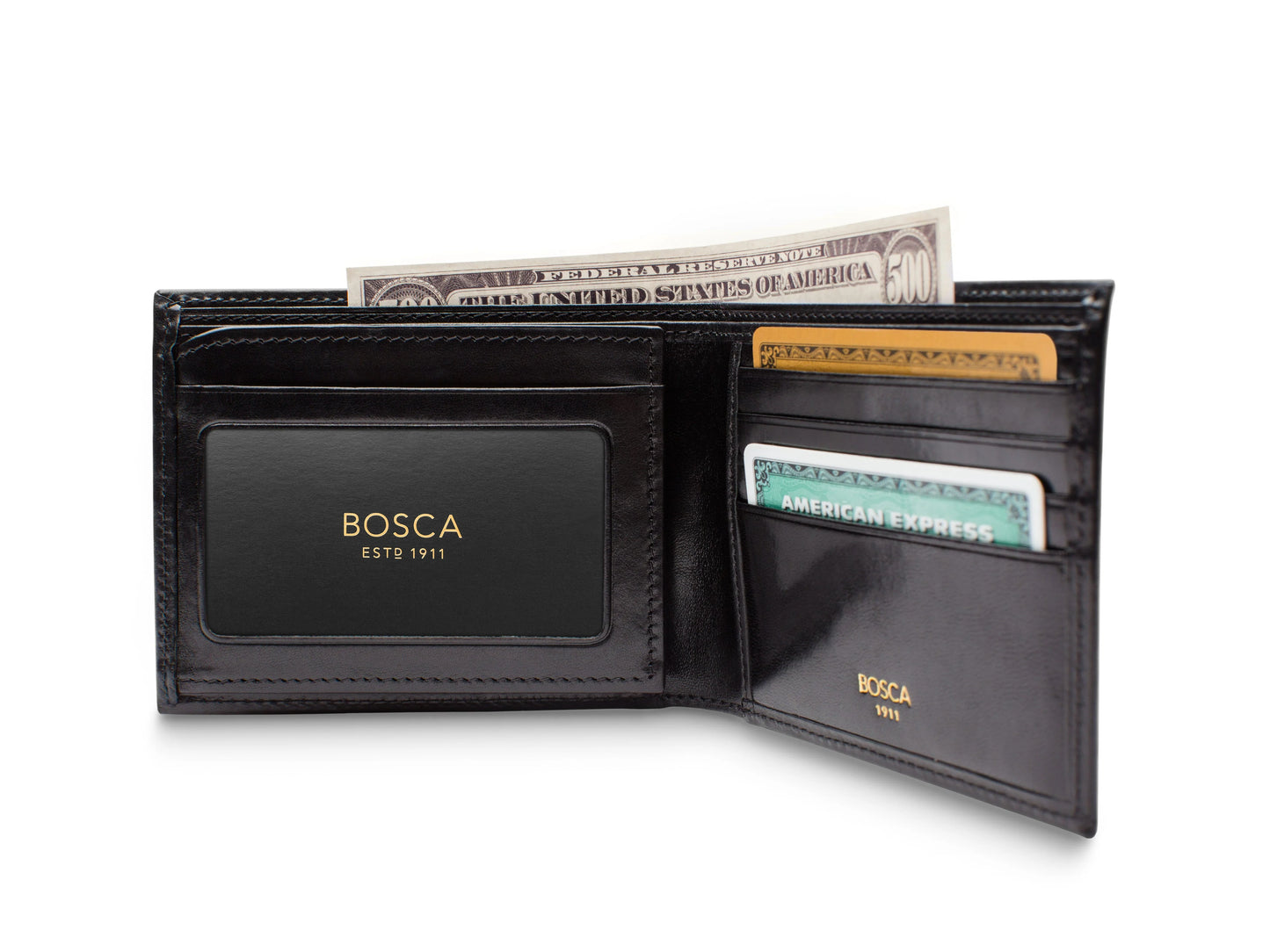 Bosca Bifold Wallet | Card / I.D. Flap | Old Leather Style