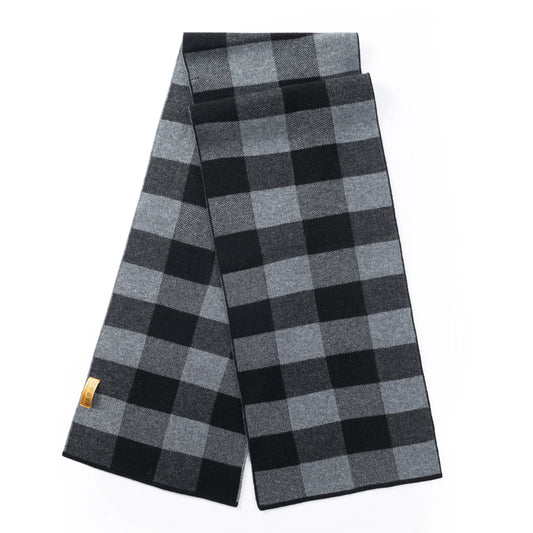 Ilmio Cashmere Knit Scarf | Charcoal Check