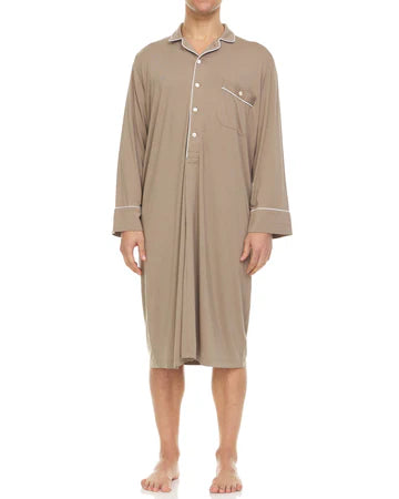 Men’s Micro Modal Nightshirt – Taupe | Symmar Dream Collection