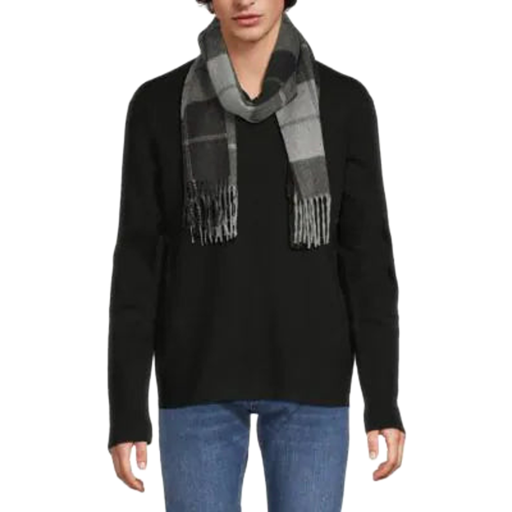 Saks Fifth Avenue | Gray Plaid | Cashmere Scarf