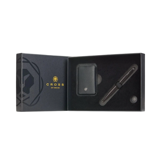 Cross Tech2 Satin Black Pen with Magnetic Card Holder Gift Set