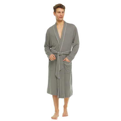 Men’s Micro Modal Robe – Grey | Symmar Dream Collection
