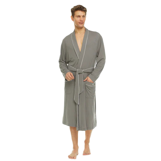 Men’s Micro Modal Robe – Grey | Symmar Dream Collection