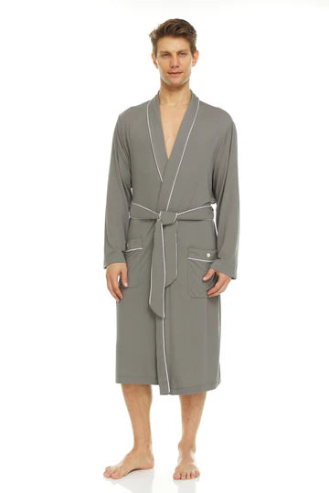 Men’s Micro Modal Robe – Grey | Symmar Dream Collection