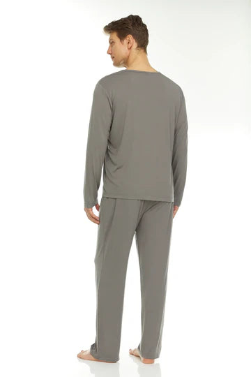 Men’s Micro Modal V-Neck Pajamas – Grey | Symmar Dream Collection