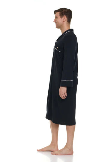 Men’s Micro Modal Nightshirt – Black | Symmar Dream Collection
