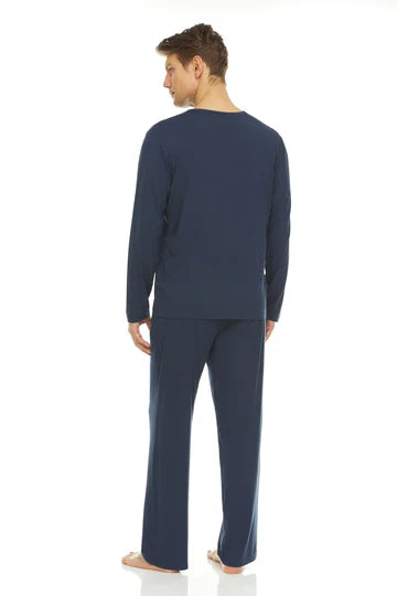 Men’s Micro Modal V-Neck Pajamas – Navy | Symmar Dream Collection