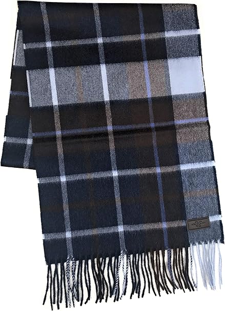 Hickey Freeman | Navy & Blue Plaid | Cashmere Scarf