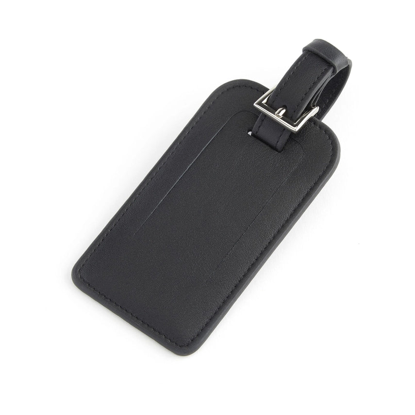 Signature Leather Luggage Tag | Black
