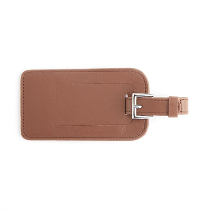 Signature Leather Luggage Tag | Tan Brown
