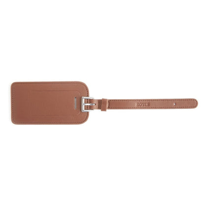 Signature Leather Luggage Tag | Tan Brown