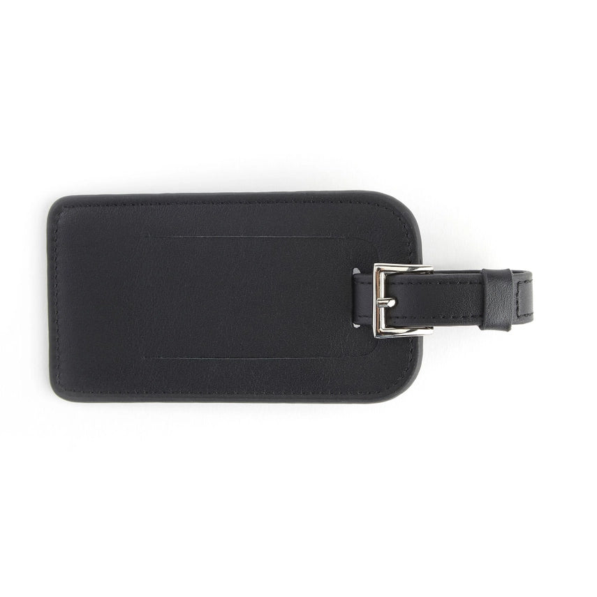 Signature Leather Luggage Tag | Black