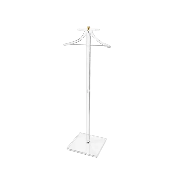 Clear Acrylic Slim Valet Stand | Brass Accent