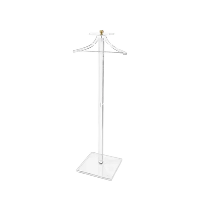 Clear Acrylic Slim Valet Stand | Brass Accent