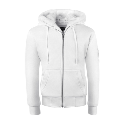 Men’s White Hoodie | Removable White Fur | T.O. Collection