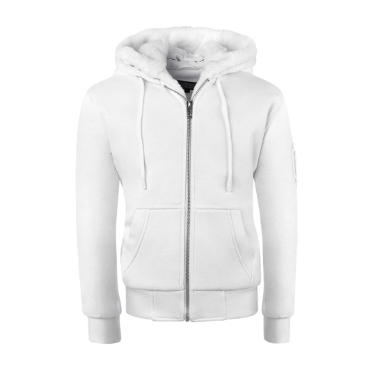 Men’s White Hoodie | Removable White Fur | T.O. Collection
