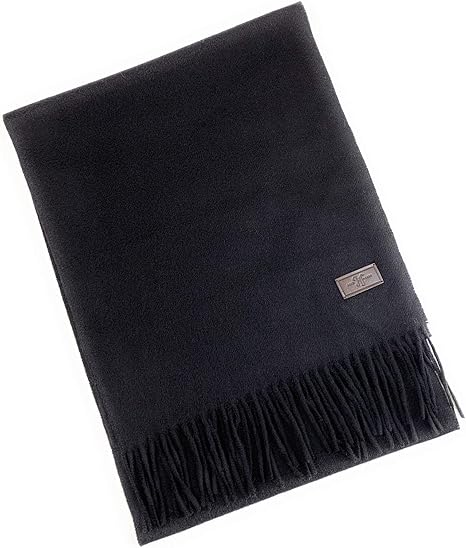 Hickey Freeman | Solid Black | Cashmere Scarf