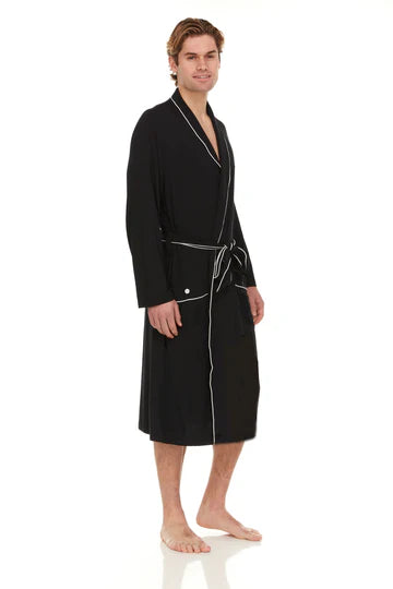 Men’s Micro Modal Robe – Black | Symmar Dream Collection