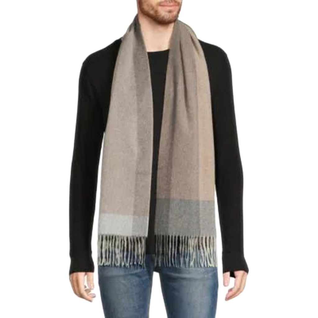 Saks Fifth Avenue | Taupe Block | Cashmere Scarf