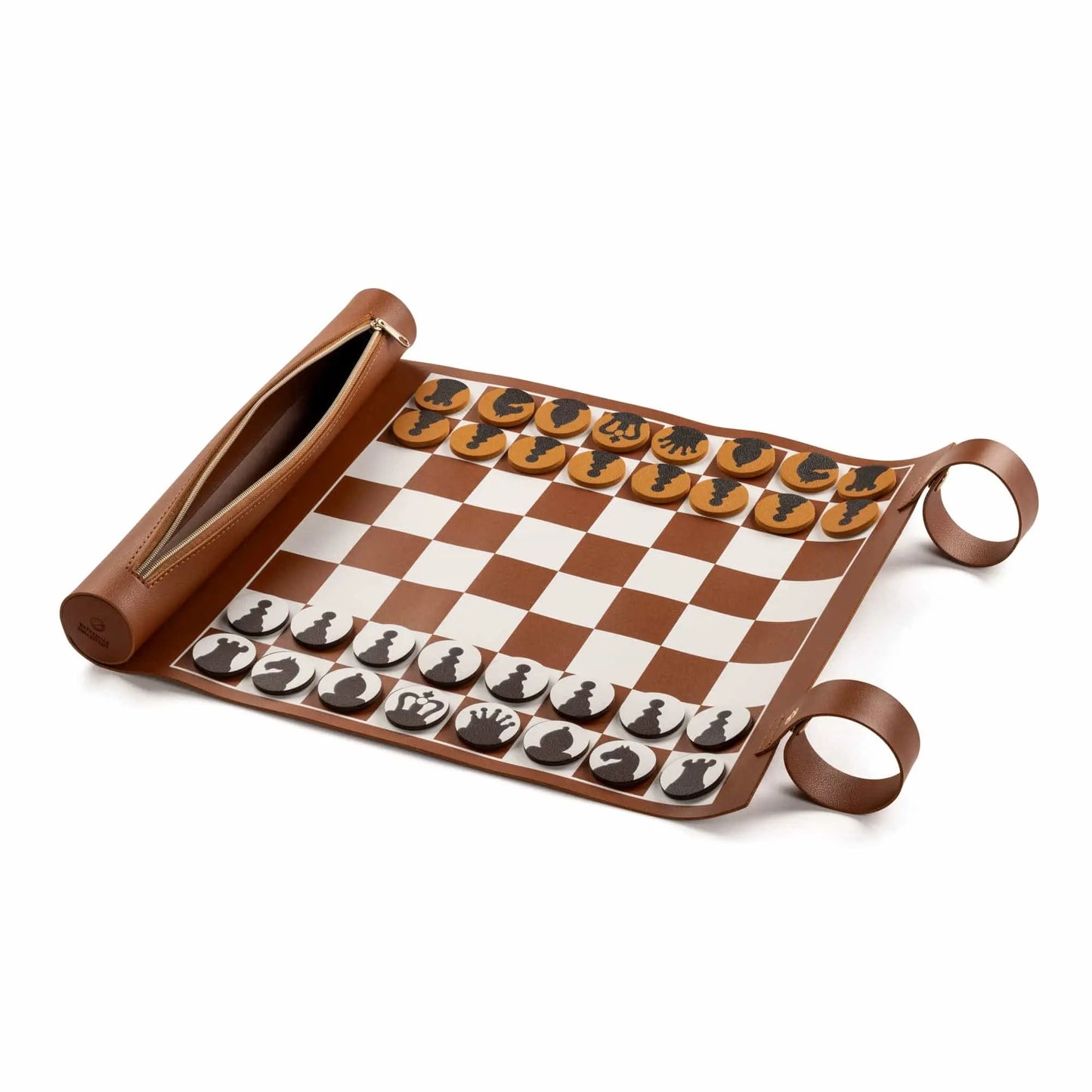 Leather Chess Roll Set