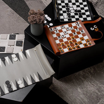 Leather Chess Roll Set