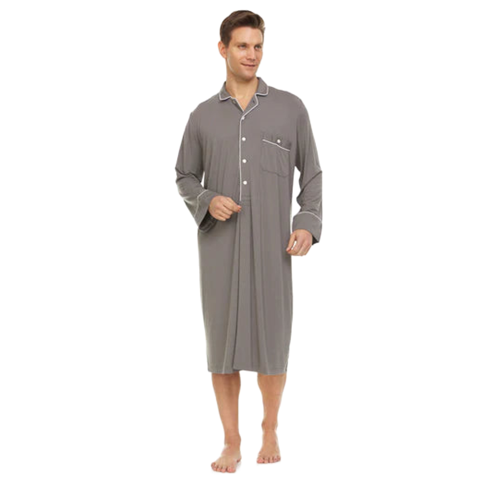 Men’s Micro Modal Nightshirt – Grey | Symmar Dream Collection