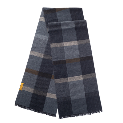 Ilmio Brushed Silk Scarf | Steel Plaid
