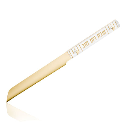 Feldart Linear lucite challah knife in gold