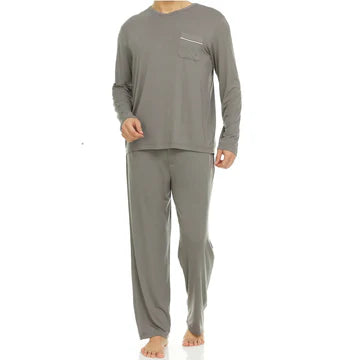 Men’s Micro Modal V-Neck Pajamas – Grey | Symmar Dream Collection
