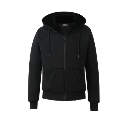 Men’s Black Hoodie | Removable Black Fur | T.O. Collection