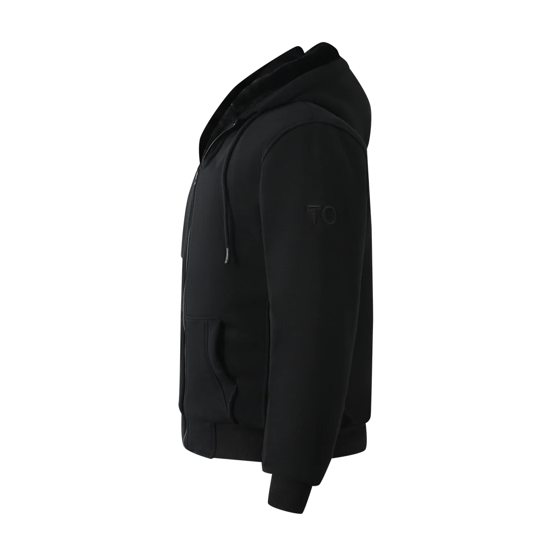 Men’s Black Hoodie | Removable Black Fur | T.O. Collection
