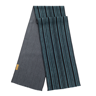 Ilmio Brushed Silk Scarf | Teal Linear