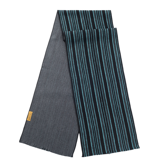 Ilmio Brushed Silk Scarf | Teal Linear