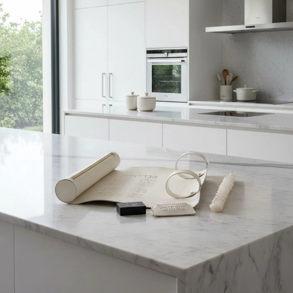 Leather Havdalah Mat Set